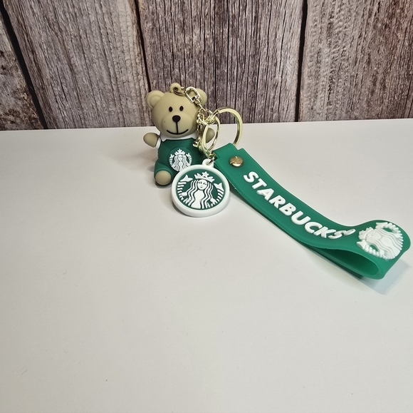 Fashion Charm Accessories - Green Fashion Keychain with Starbucks Logo